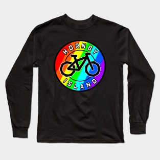 Hornby Island Mountain Biking Rainbow Round - Colourful MTB Bicycle - Hornby Island Long Sleeve T-Shirt